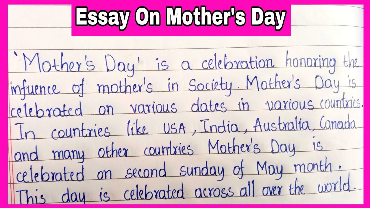 essay writing on mother day in english