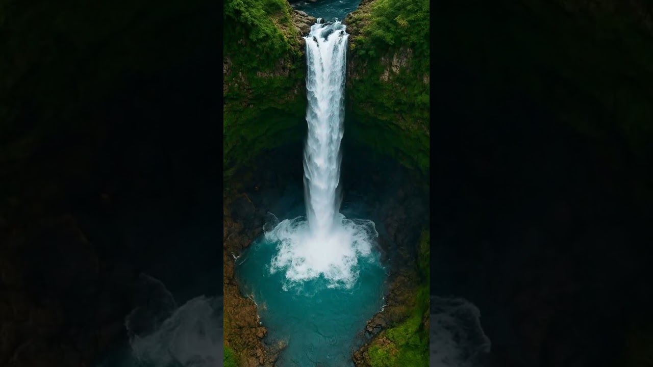 Beautiful Waterfall Aerial View | Nature Scenery Video 