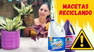 Reciclando Tarros Plasticos para Macetas// DIY