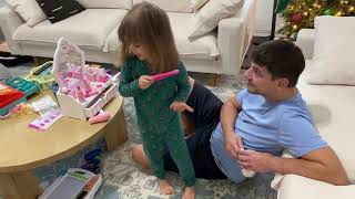 Little Girl Does Her Dad's Hair and Makeup - 1278581-1