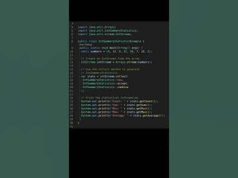 Exploring IntSummaryStatistics in Java for Statistical Data Processing ...