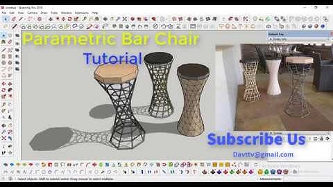 Parametric Bar Chair by SketchUp and Free Plugins