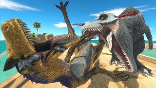 Dinosaur revolution : The journey of a T rex and allosaurus! - Animal Revolt Battle Simulator