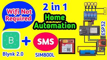 Blynk 2.0 & SMS  Control Home Automation Wifi Not Required || Sim800l sms relay control || Blynk2..0
