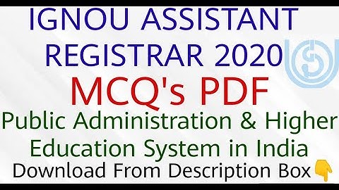 IGNOU Assistant Registrar 2020 |MCQ