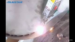 How to use a hand-held laser welding machine to weld a stainless steel barrel and basin shape