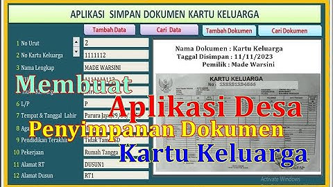 Membuat Aplikasi Data Simpan Dokumen Kartu Keluarga  Tingkat Kependudukan Desa