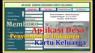 Membuat Aplikasi Data Simpan Dokumen Kartu Keluarga  Tingkat Kependudukan Desa