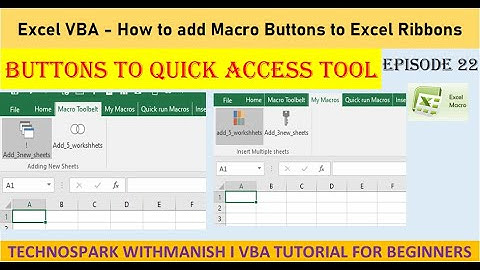 How to add Macro Buttons to Excel Ribbons I Episode (3-4) I Technospark withManish