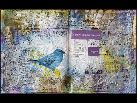 Art Journal Page - Blue Bird - YouTube