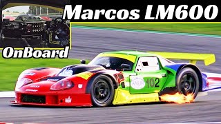 Rare Marcos Mantara LM600 + OnBoard at Monza Historic 2019-2020 - 600Hp BRUTAL V8 Engine Sound 💪