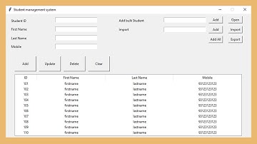 Python Tkinter with MYSQL database | Student Information System