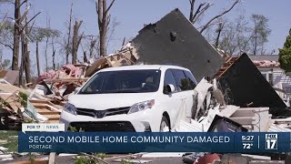 Oak Brook Estates trashed by Portage tornado, mobile home flipped
