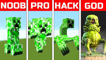 NOOB VS PRO VS HACKER VS GOD Minecraft Pixel Art Creeper