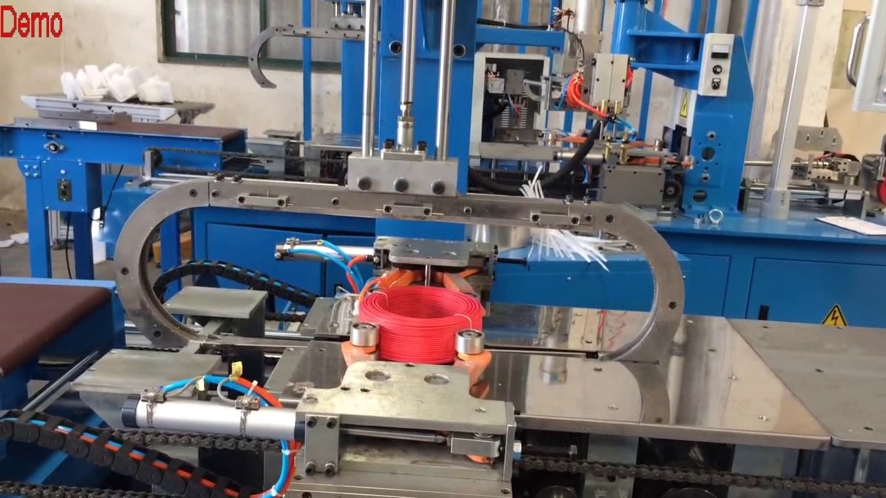 Automatic cable strapping machine and cable coiler YouTube