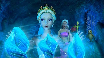 Barbie in A Mermaid Tale - Queen Calissa is released and cures the ocean with her Merillia