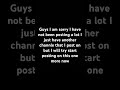 Sorry guys