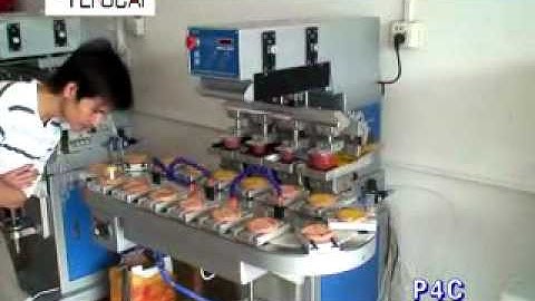 four color pad printer with conveyer P4 C