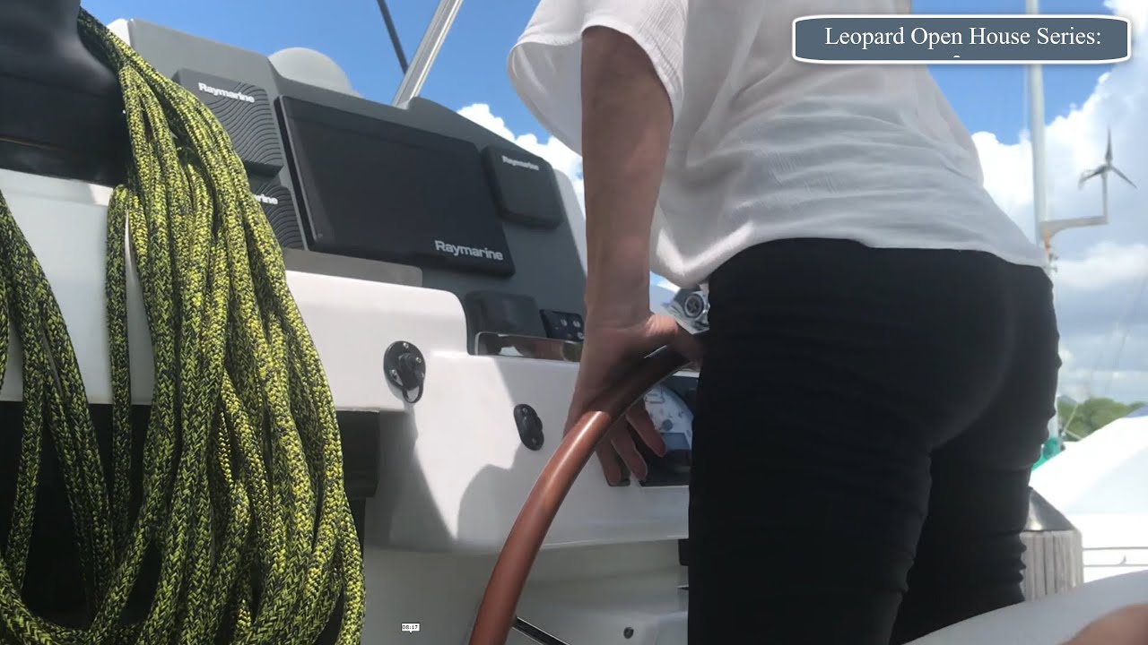 E7 Easy Access Helm. Walkthrough Tour of  Leopard 50 Catamaran Sailboat