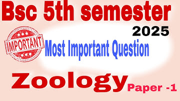 Bsc 5th semester Zoology Paper 1 | Important Question 2025 #bsc #msu #ccsu #botany