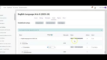 Moodle - Assigning weights to Grades categories