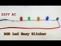 How to make 220V Led Blinker circuit, transformer less led flasher