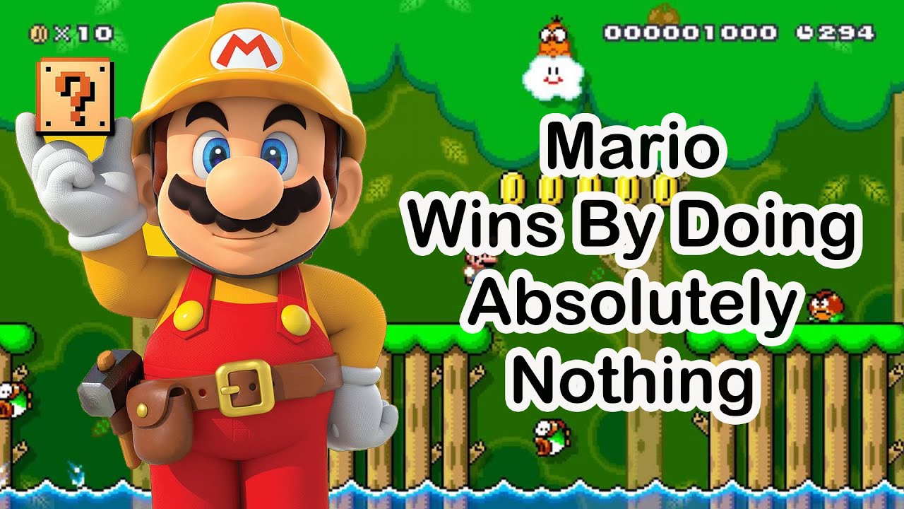 Super Mario Maker 2 - Mario Wins By Doing Absolutely Nothing - YouTube