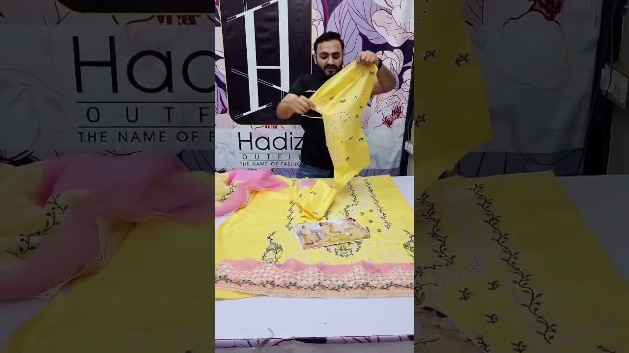 ANEELAS NEW YELLOW CHIKANKARI LUXURY LAWN COLLECTION