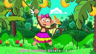 Monkey Banana Dance| Baby Monkey Animals | Dance Along | Kids Music Land