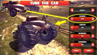 Carros monster truck off-road na pista com rampas e obstáculos, Offroad Legends 2, joguinho de carro screenshot 5