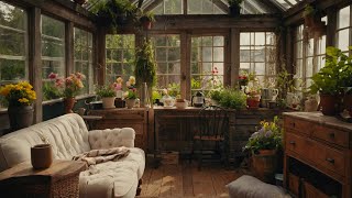 Cottagecore Greenhouse Sunrise: Spring Ambiance with Bird Songs | 1 Hour Relaxing ASMR