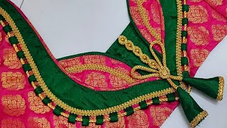 Paithani saree blouse back neck design || cutting and stitching back neck blouse design || blouse screenshot 5