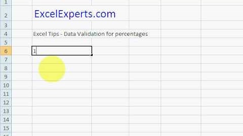 ExcelExperts.com - Excel Tips - Data Validation for percentages