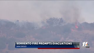 Brush fire in Sorrento Valley prompts evacuations