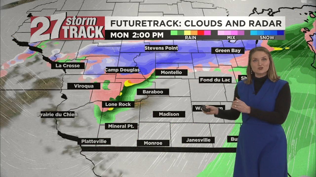 Slick roads possible as wintry mix moves in - YouTube