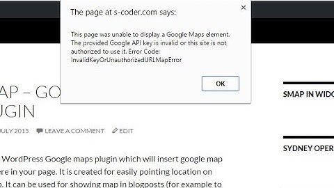 How to fix InvalidKeyOrUnauthorizedURLMapError in Google maps API  - sMapCC