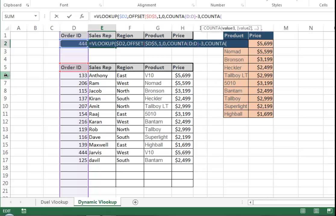 Dynamic Vlookup using offset function- (Hindi) Bhavesh's Excel Tricks ...