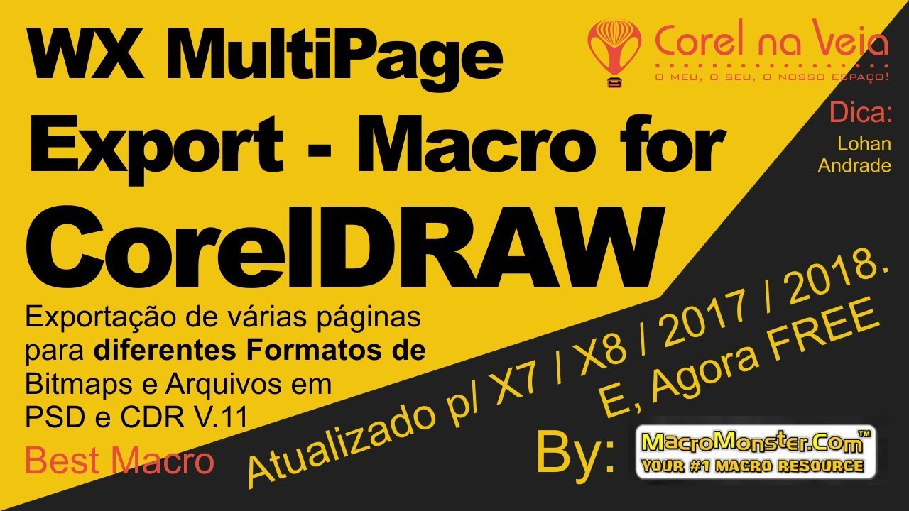 Multipage Export to Bitmaps PSD JPG PNG e CDR Individual no CorelDRAW ...