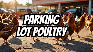 Fresh chickens in the parking lot at the grocery store at Key Largo Florida