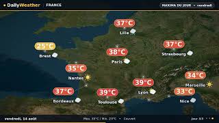 Prévisions météo France — 12 août 2026