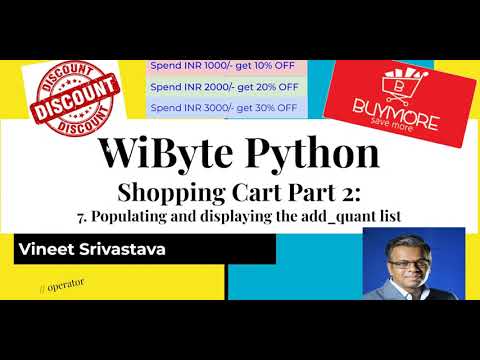 7. Shopping Cart 2: Populating and displaying the list add_quant in the Shopping Cart activity