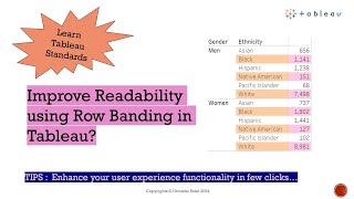 Improve readability in Tableau using Row Banding | Tableau Formatting
