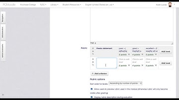 Setting up a Moodle rubric