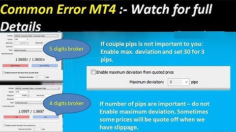 error mt4 ! Common Error MT4 :- Watch for full Details ! mt4 error