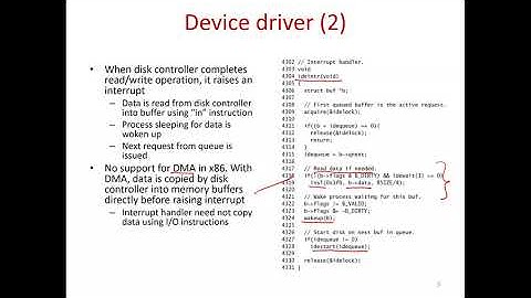 Operating Systems Lecture 31: Device driver and block I/O in xv6