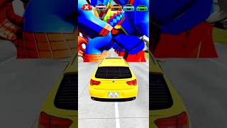 Big and Small Car vs Jinu Half Demon - BeamNG.Drive  Spider Man and Roblox