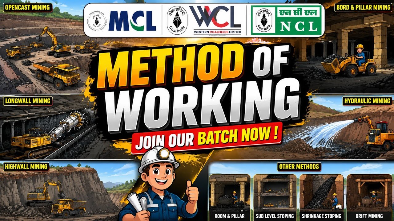 Method of Working || Most Important for WCL,MCL & NCL Exams ||