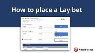 How to place a Lay Bet with RebelBetting screenshot 1