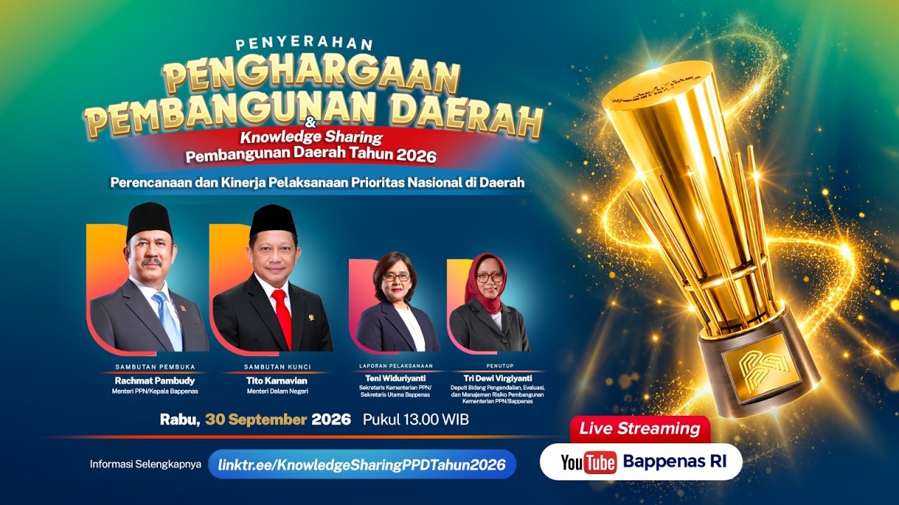 Penyerahan Penghargaan Pembangunan Daerah dan Knowledge Sharing Pembangunan Daerah 2026