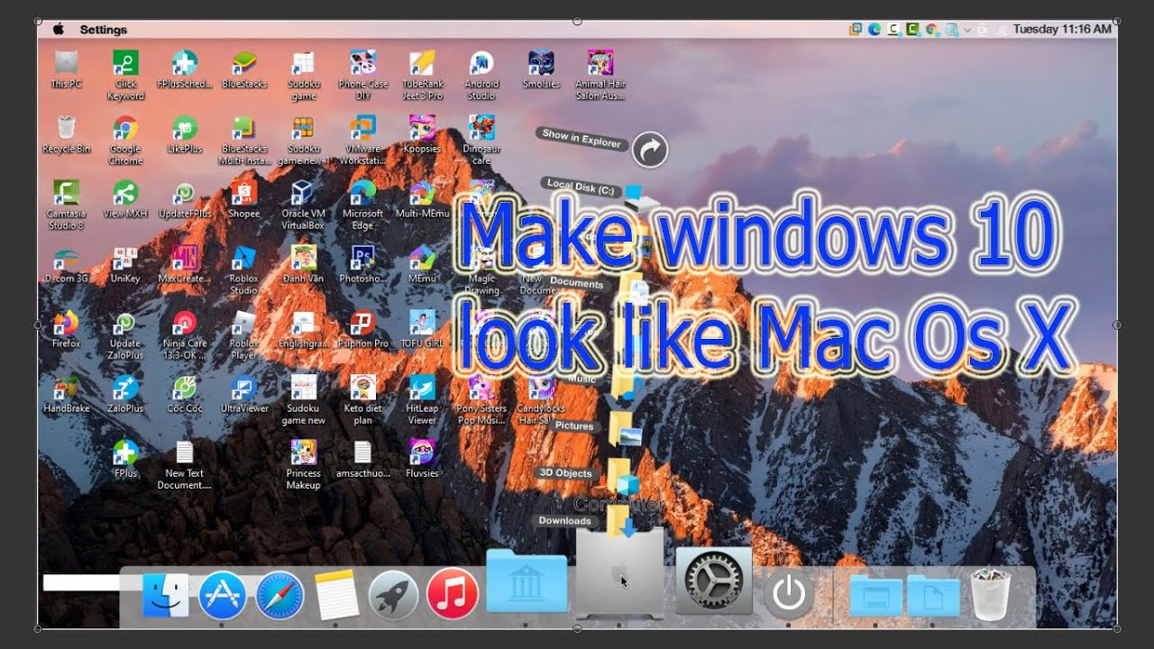 how to make my windows 10 look like a mac